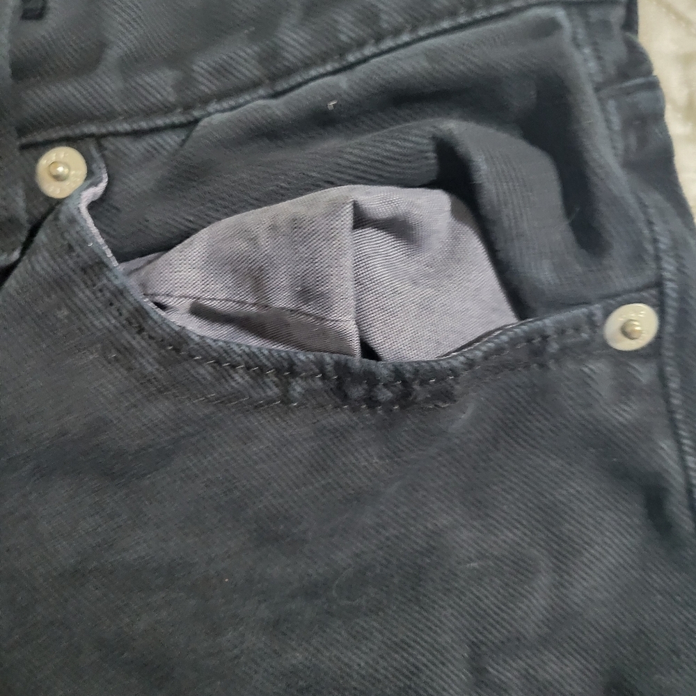 GAP High Rise Wide Leg Jeans Black Raw Hem 0 25 Petite Minimalist - Picture 5 of 9